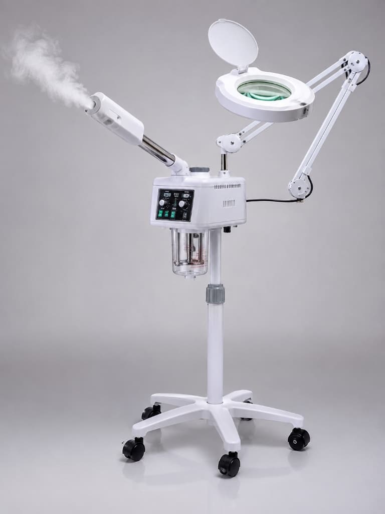 2-in-1 Facial Ozone Steamer & Magnifying Lamp Combo Station