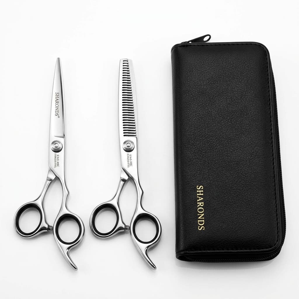 SHARONDS 6 Inch 440C High Hardness Stainless Steel Hair Scissors Set